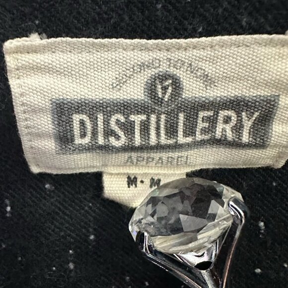 Distillery apparel button up speckle spotted shirt black grey white collared - Picture 4 of 4